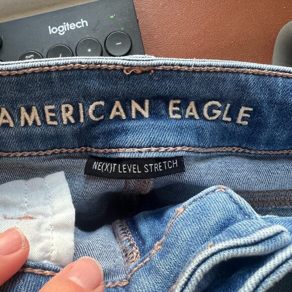 American Eagle Distressed Shorts with Eyelet Pockets, Size 2 - Picture 2 of 5